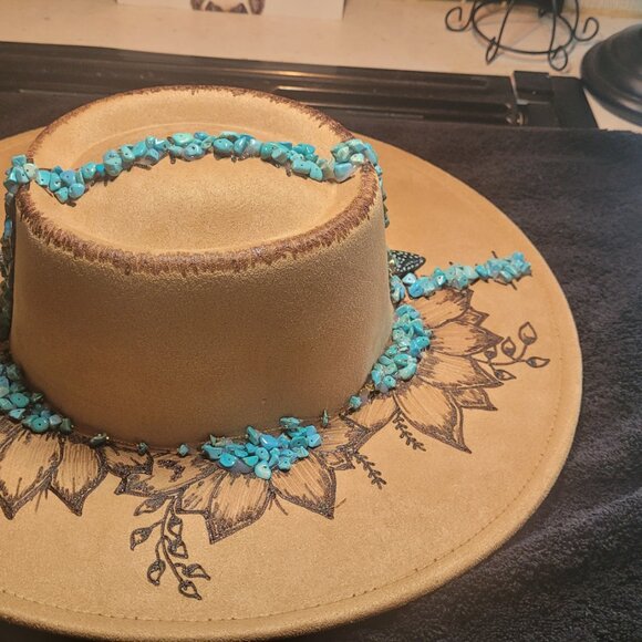 Burned Hat with desert sunset by Hats by Kat main image 4